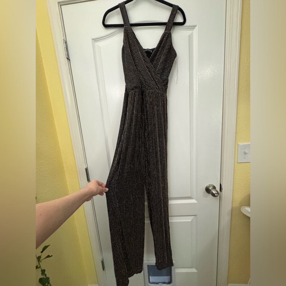 Crystal Doll Black Glitter Jumpsuit